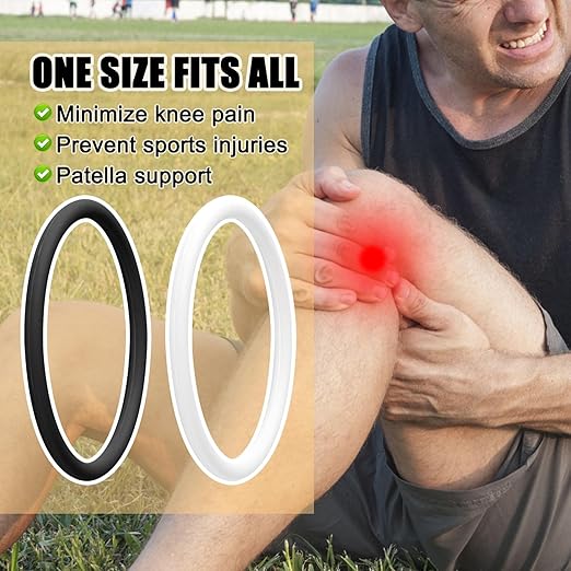 4 Pcs Patellar Tendon Support Strap, Silicone Knee Band Flexible Patella Knee Strap Patellar Tendon Knee Strap Brace for Running Basketball Sports Men Women Fixed Knee Stabilization