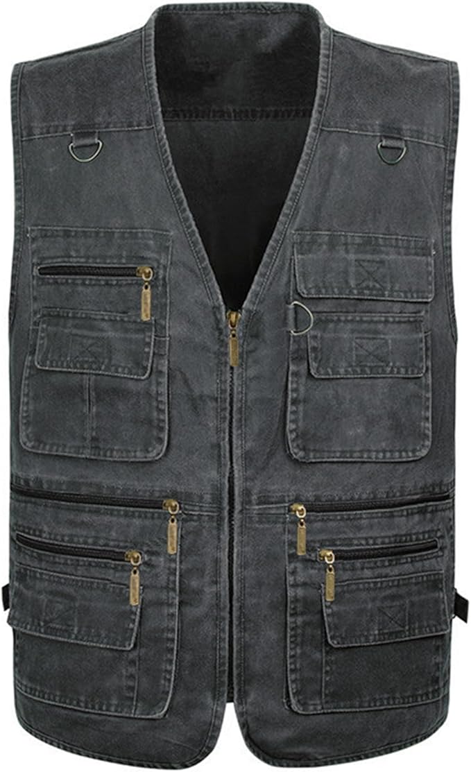 Men's Lightweight Utility Fishing Vest V Neck Safari Photographer Vests