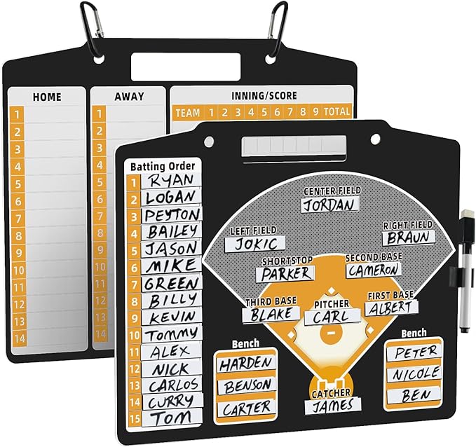 Magnetic Baseball Lineup Board for Coach