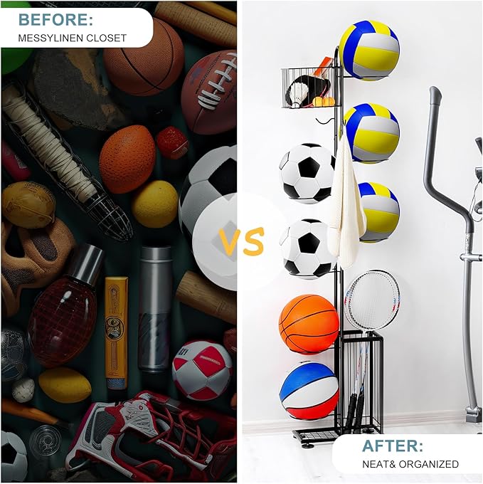 melos 7 Tier Basketball Ball Storage Rack