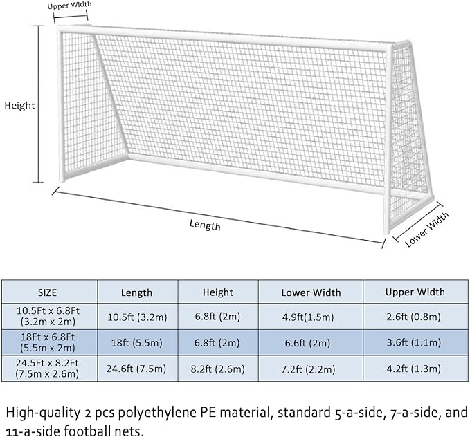 2 Pcs Soccer Replacement Goal Nets