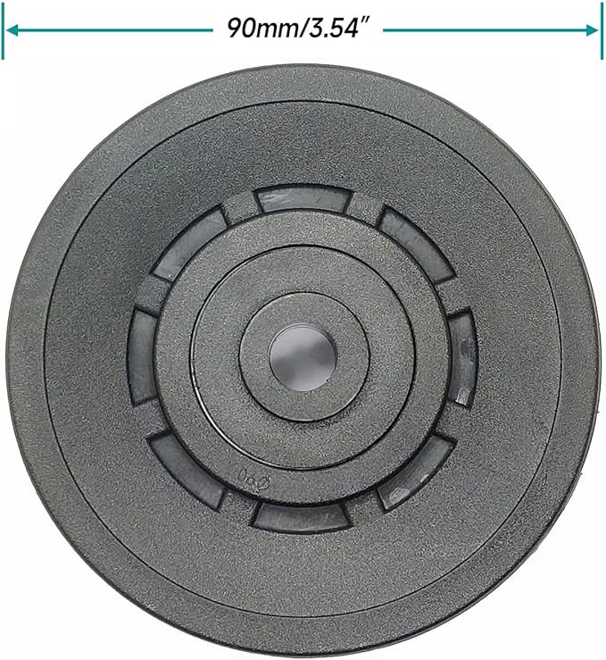90mm Pulley Wheel Bearing Nylon - Grooved Edge Wearproof Pulleys for Cable Machine Part Home Gym Smith Machine Attachment Weight Lifting Door Garage