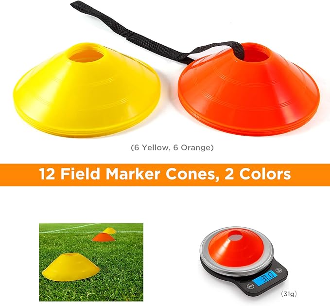Agility Ladder Speed Training Set: Ohuhu 12 Rung 20ft Soccer 12 Cones, 4 Steel
