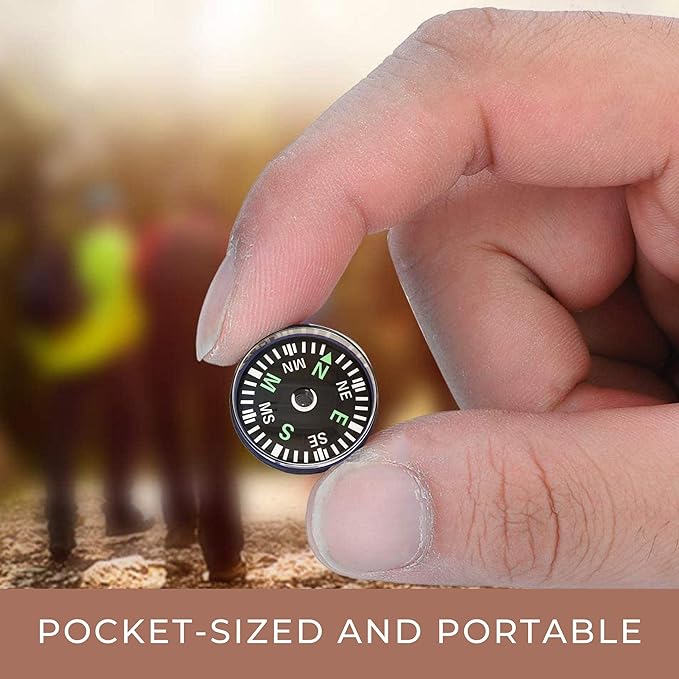 24 Pcs Hiking Compass 20mm Mini