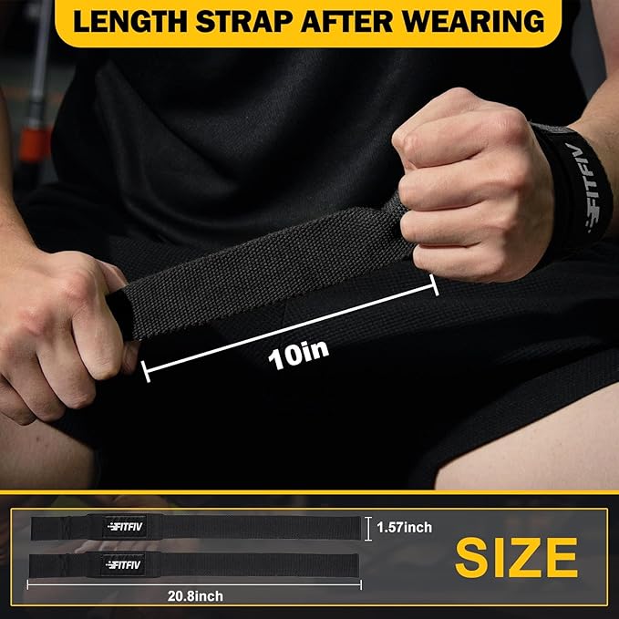 Lifting Straps for Weightlifting, Lifting Wrist Straps for Gym Strength Training, Neoprene-padded Wrist Cushion - Men & Women