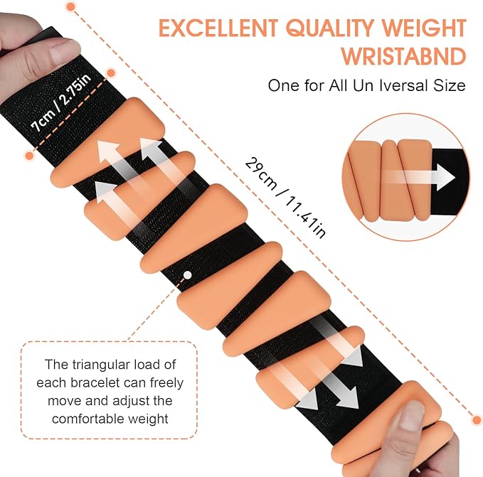 Adjustable Wrist Weights Set of 2 (1Lbs Each)