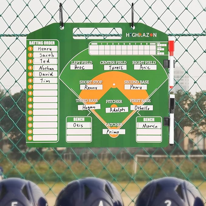 Magnetic Baseball Coach Clipboard 40 Lineup