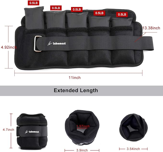 Adjustable Ankle Weights 1-5/10/12 Lbs Leg Weights