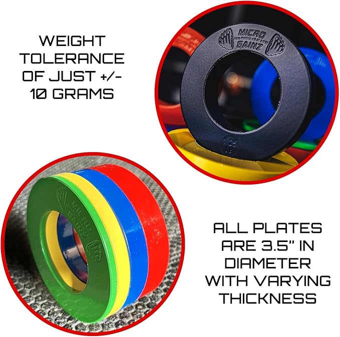 Micro Gainz Olympic Fractional Weight Plates Set 10 Piece