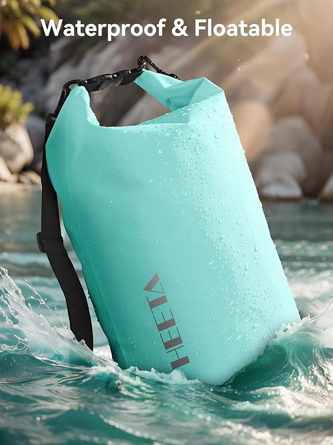 HEETA Waterproof Dry Bag for Women Men(Upgraded Version) 5L/10L/20L/30L/40L Roll Top Lightweight Dry Storage Bag Backpack with Emergency Whistle for Travel, Swimming, Boating, Kayaking, Camping, Beach
