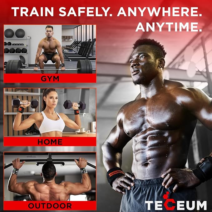 TECEUM Weightlifting 18" & 12" Wrist Wraps with Thumb Loop ā Heavy Duty Wrist Workout Braces for Men and Women ā Ideal for Powerlifting, Strength Training, Bodybuilding