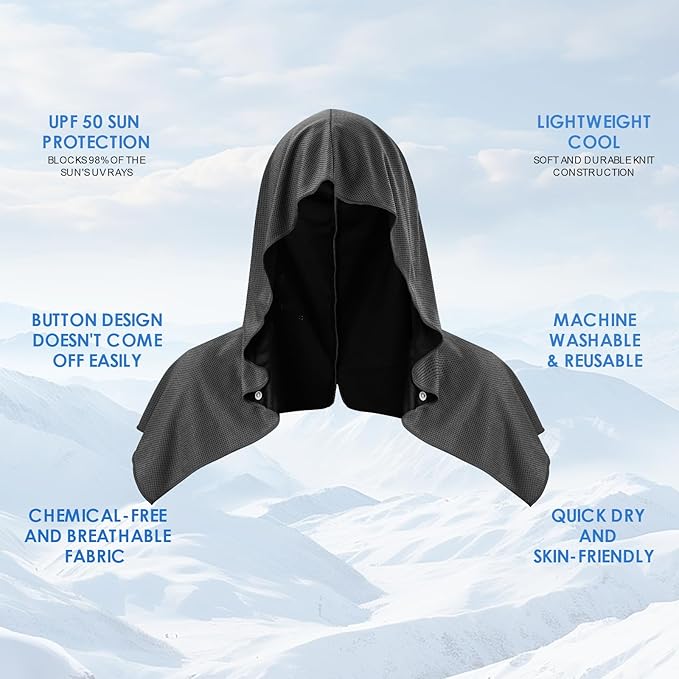 3 Pack Cooling Hoodie Towels for Neck and Face 50 Sun