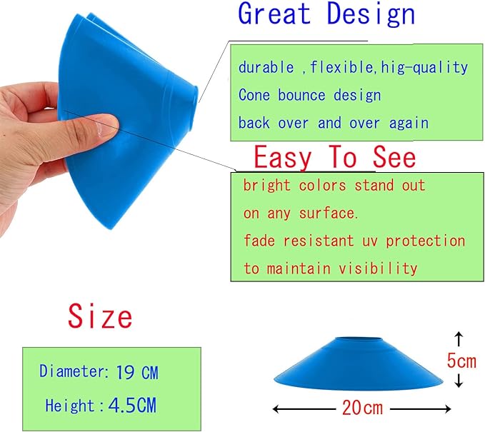 25 Pcs Pro Disc Cones - Training Cones Games(5 Colors)
