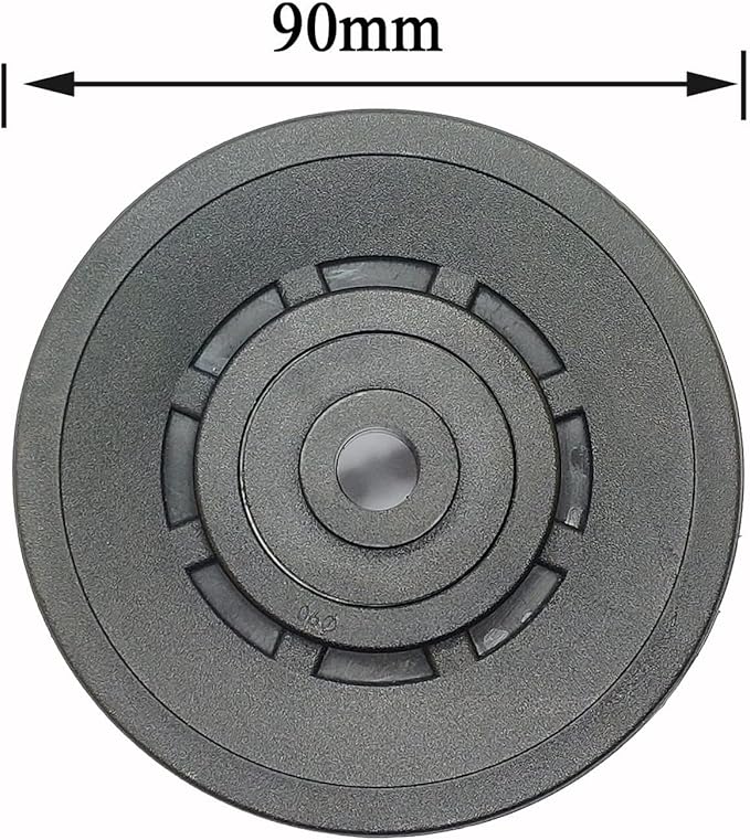 90mm Pulley Wheel Bearing Nylon - Grooved Edge Wearproof Pulleys for Cable Machine Part Home Gym Smith Machine Attachment Weight Lifting Door Garage
