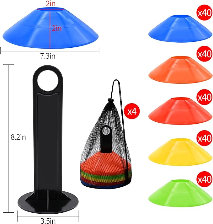 25/50/100/200 Pack Disc Cones 5 Color