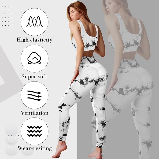 4 Pcs Women's Workout Sets Pilates Exercise Outfit Ribbed Scoop Neck Sports Bra Shorts Leggings Gym Clothes Set