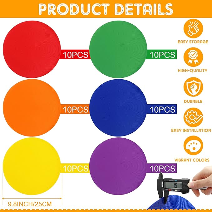 60 Pcs TPE Floor Spot Markers Floor Dots