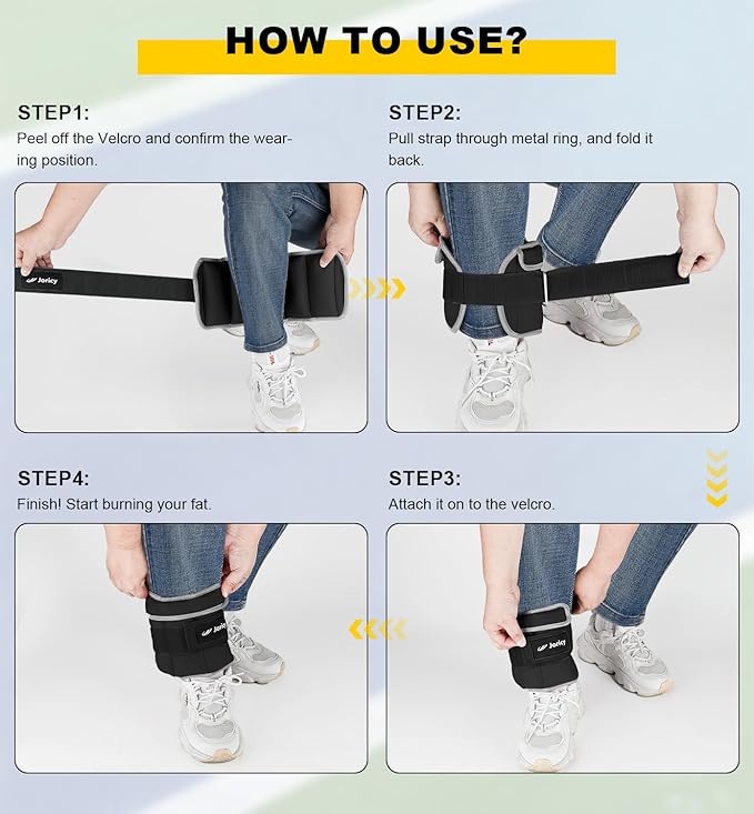 Adjustable Ankle Weights for Women Men 1 Pair 2 4 4 6 6 8 8 10 10 LBS 1-5 LB