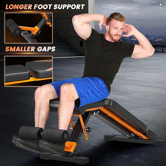 700-880LBS Adjustable Weight Bench - Bonvork Foldable Workout 80 X 40MM Heavy