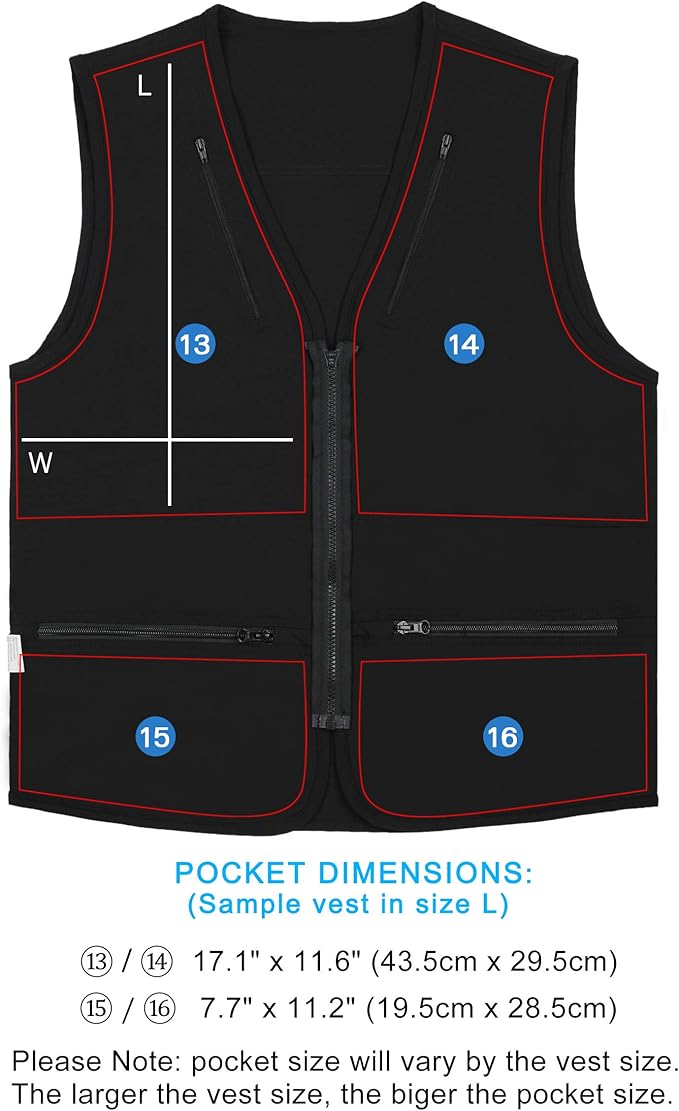 Men's Utility Work Hunting Travel Fishing Multi-Pockets Outdoor Vests