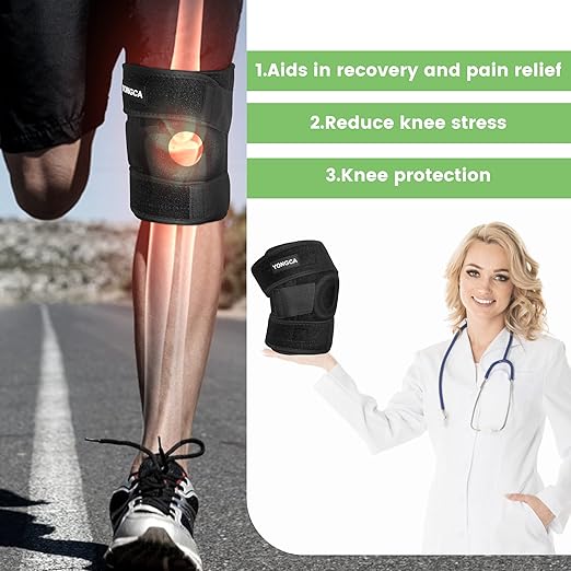 Adjustable Knee Braces for Knee Pain Women and Men,Knee Brace with Side Stabilizers and Patella Gel Pads,Knee Sleeve Support for Workout and Injury Recovery