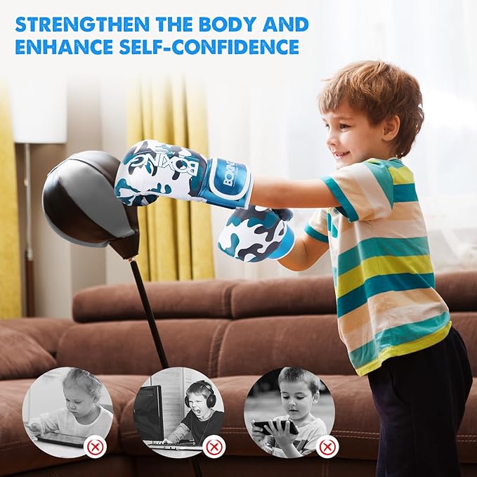 Kids Boxing Gloves, Boxing Gloves for Children 3-9 Youth Boys Girls Toddler PU Cartoon Sparring Training Boxing Gloves for Punching Bag, Kickboxing, Muay Thai, MMA