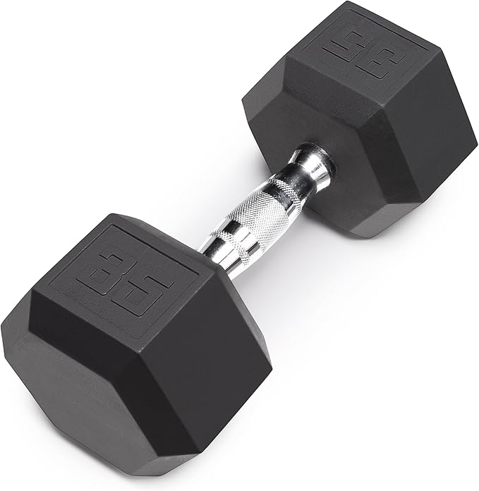 Marcy Rubber Hex Dumbbell - Available for 25lb - 50lb