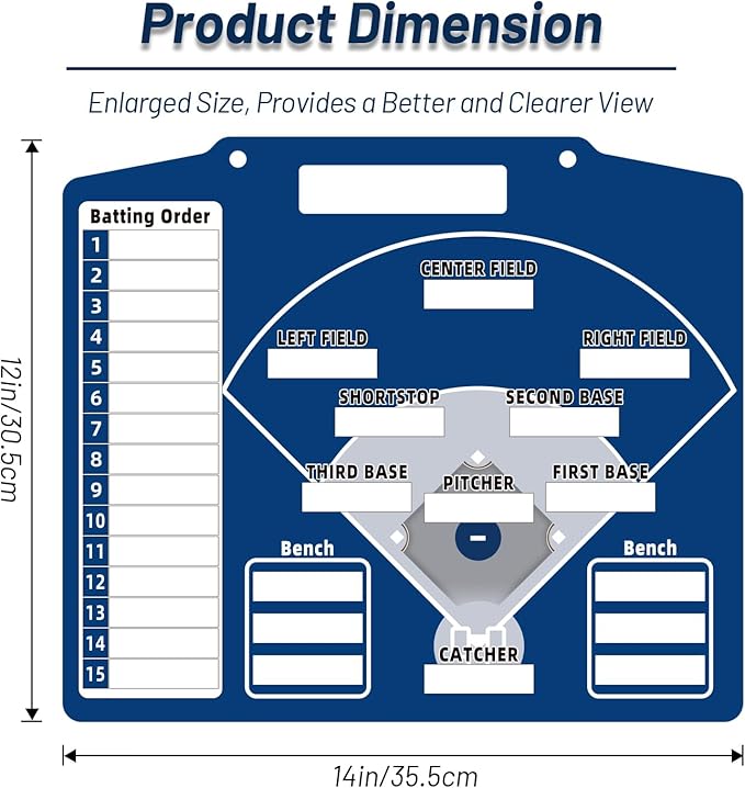Magnetic Baseball Lineup Board for Coach