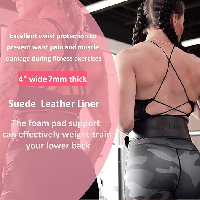 9mm Leather Fitness Weight Lifting Belt for Women&Men 4 Inches