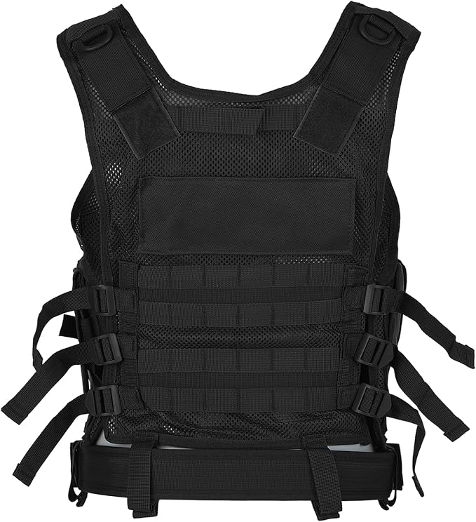Lixada Tactical Vest Lightweight Breathable Polyester Sports Vest Outdoor Training Vest Adjustable for Adults