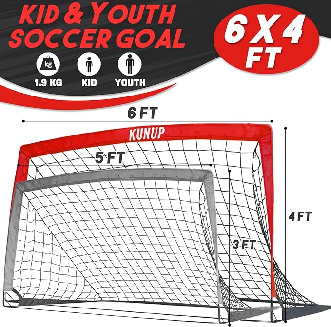 Kids Soccer Goal for Backyard 5×3, 6×4, 6×4, 9×5FT 9×5FT Easy