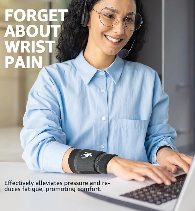 HiRui Wrist Brace Wrist Wraps Compression Wrist Strap, Wrist Support for Work Fitness Weightlifting Sprains Tendonitis, Carpal Tunnel Arthritis, Pain Relief, Adjustable Wristbands 2 PACK (Black, XL)