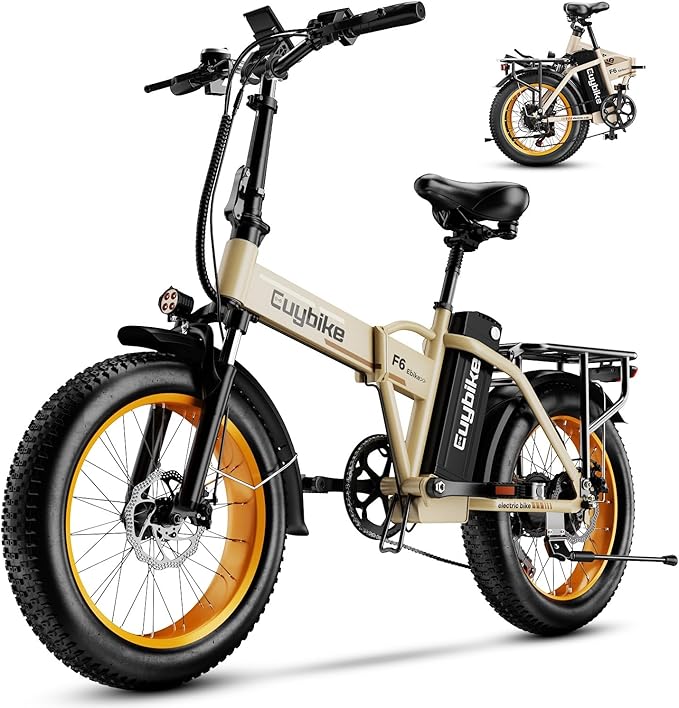 1000W Folding Electric Bike, 48V 20AH Large Removable Battery E Bike, 30+MPH, 80 Miles Max Range, 20" Fat Tire Electric Bike for Adults, Adult Electric Bicycles for Commute Beach Snow