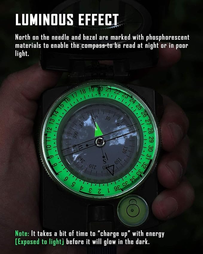 Military Compass, Hiking Compass for Survival with Lensatic