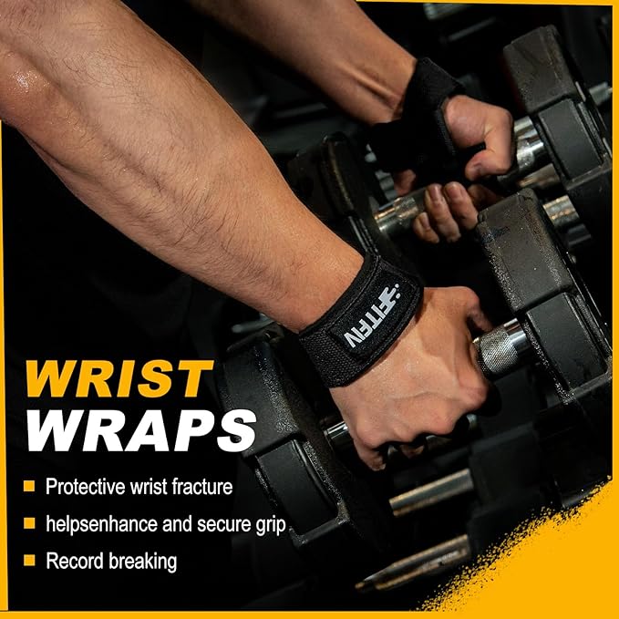 Lifting Straps for Weightlifting, Lifting Wrist Straps for Gym Strength Training, Neoprene-padded Wrist Cushion - Men & Women