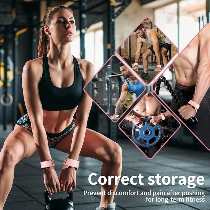 Adjustable Neoprene Padded Wrist straps for Weightlifting,Weight Lifting Straps Gym weight lifting wrist wraps,Gym Accessories for women for Men/Women(Pair)