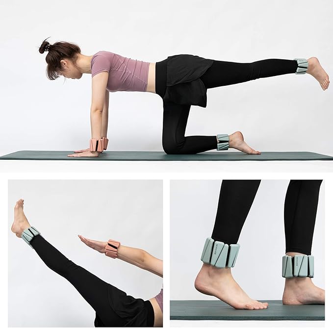 Adjustable Women Wrist Weights - Silicone Bracelet Button Grey-2, 2 2 lbs)