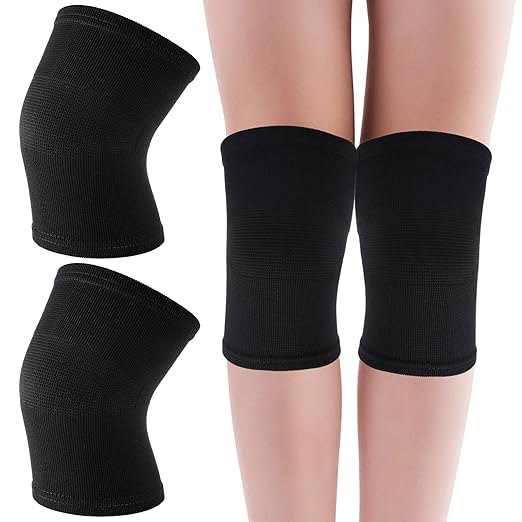 Kids Knee Sleeve Brace 1 Pair Children Knee Support Pad Breathable Elastic Soft Knee Protectors for Kids Child Girls Boys Teens Basketball Volleyball Sports (Medium)