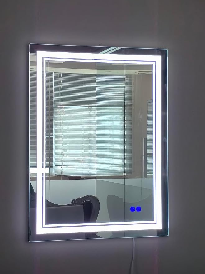 24 x 32 Inch Led Mirror for Bathroom 3 Colors CRI95+, Memory