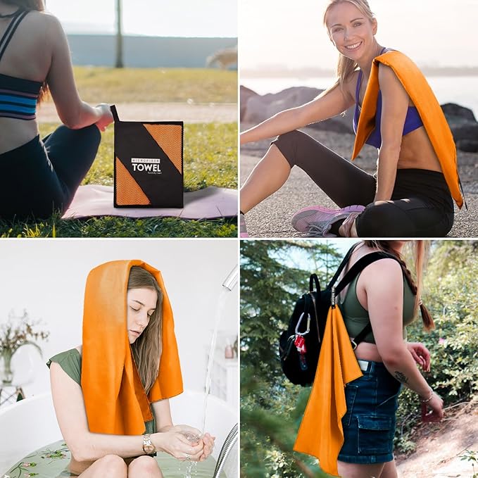 Microfiber Travel Towel (XXL:40"×72" -Orange)