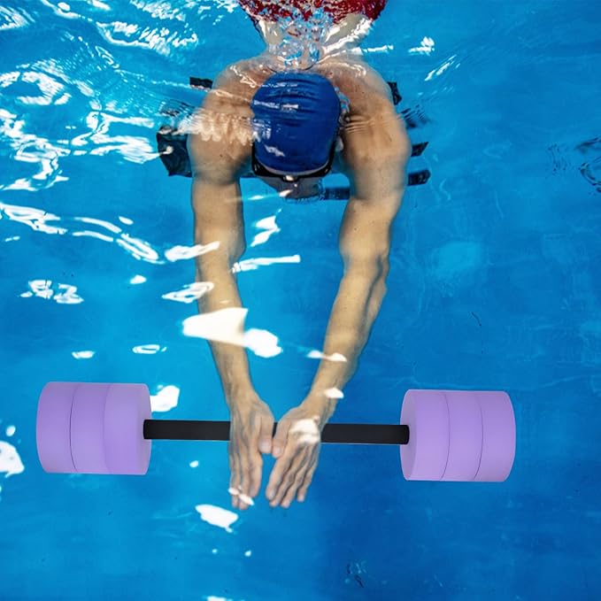 Hikeen Aquatic Exercise Dumbbells Water Dumbbell Pool Resistance Aquatic Fitness Barbells with 4 High-Density EVA Foam Pool Weights Dumbbells, for Water Aerobics Weight Loss