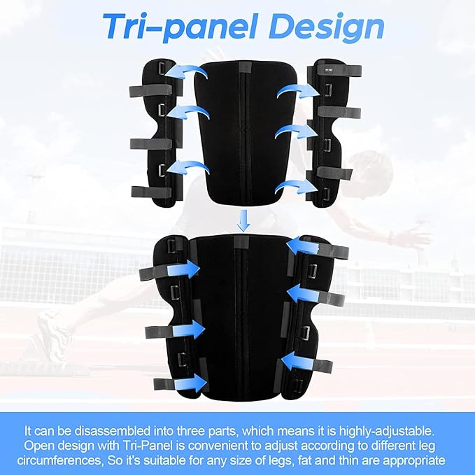 3-Panel Knee Immobilizer Full Leg Support Brace, Aluminum alloy Straight Knee Splint - for Knee Pre-and Postoperative & Injury or Surgery Recovery (Update Size S)