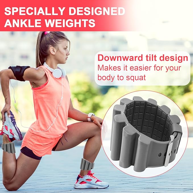 ADLIFE Adjustable Wrist Ankle Weights for Women Men Kids, 2 Lbs Wearable Arm Leg Weights Set of 2(1 Lb Each), Weighted Wristbands Exercise Weights for Walking Running Pilates Yoga Home Gym Workout