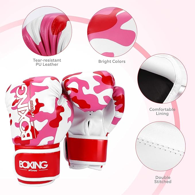 Kids Boxing Gloves, Boxing Gloves for Children 3-9 Youth Boys Girls Toddler PU Cartoon Sparring Training Boxing Gloves for Punching Bag, Kickboxing, Muay Thai, MMA