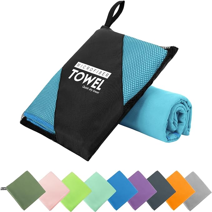 Microfiber Travel Towel (S:16"×32" -MarineBlue)