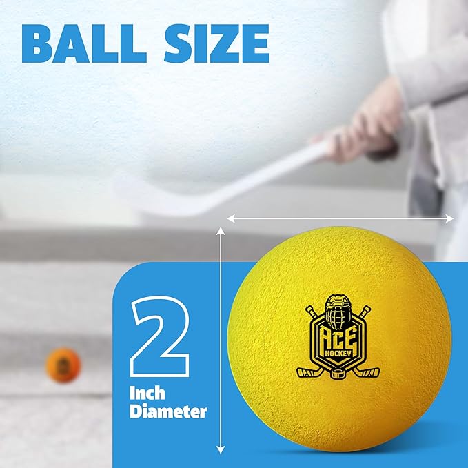 Mini Hockey Balls - 12 Soft Foam Balls 2" Indoor