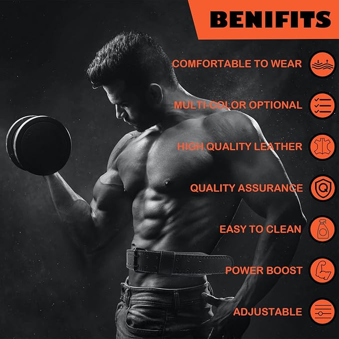 9mm Leather Fitness Weight Lifting Belt for Women&Men 4 Inches
