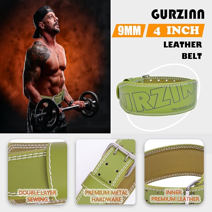 9mm Leather Fitness Weight Lifting Belt for Women&Men 4 Inches