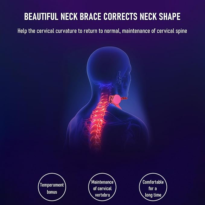 360° Adjustable Neck Brace - Cervical Collar with Neck Stretcher | Neck Orthotics for Forward Head Posture Correction and Cervical Spine Support,Neck Brace for Neck Pain and Support