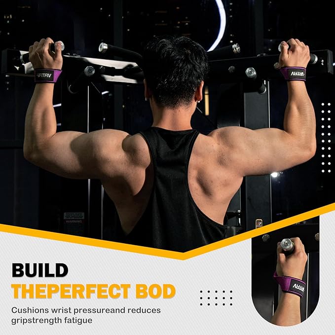 Lifting Straps for Weightlifting, Lifting Wrist Straps for Gym Strength Training, Neoprene-padded Wrist Cushion - Men & Women